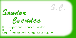 sandor csendes business card